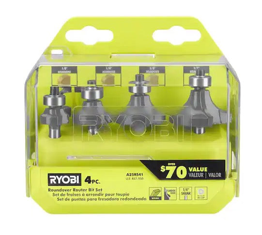4PC ROUNDOVER ROUTER BIT SET Image 3