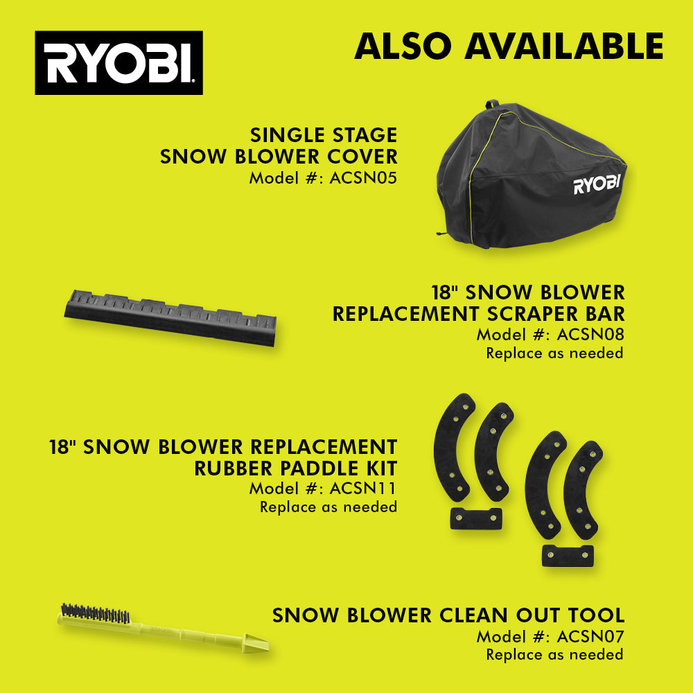 18V ONE+ HP Brushless 18" Single-Stage Snow Blower