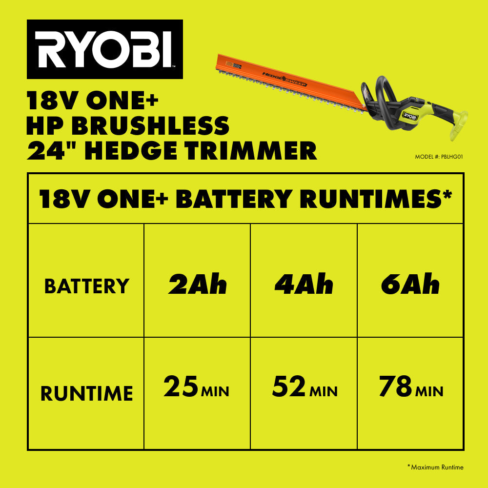 18V ONE+ HP Brushless 24" Hedge Trimmer